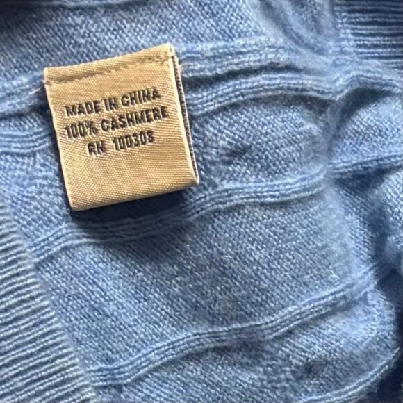 Peter Millar Mens Cable Knit Blue Cashmere Sweater Vest Size L - Picture 6 of 6